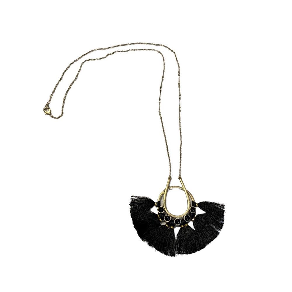 Olivia Welles Gold Tassel Beaded Necklace